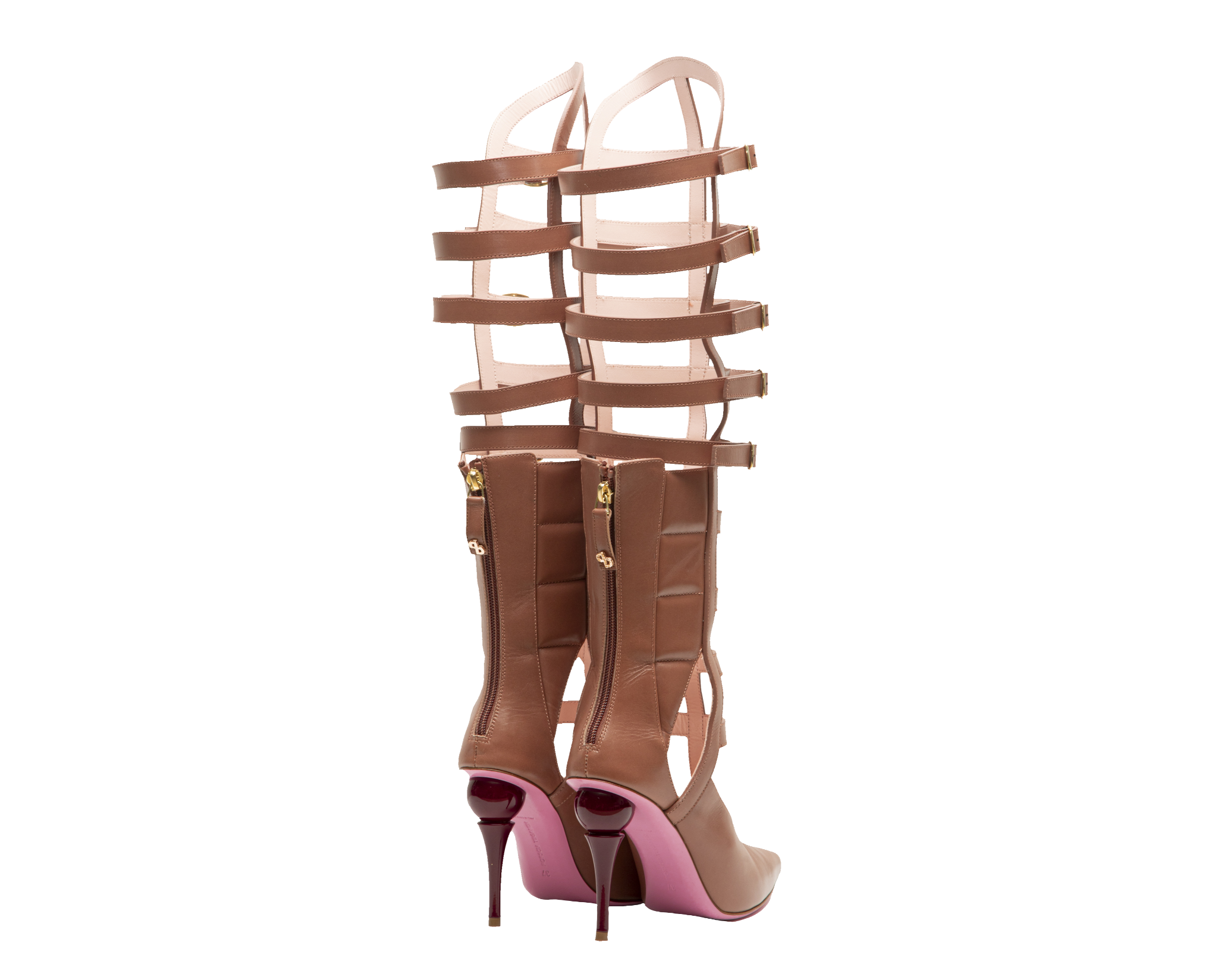 SORAYA Gladiatrix All season Boots – ForeverLuxury Italian, All MADE IN ITALY. Brown with Bordeaux Soraya Heels