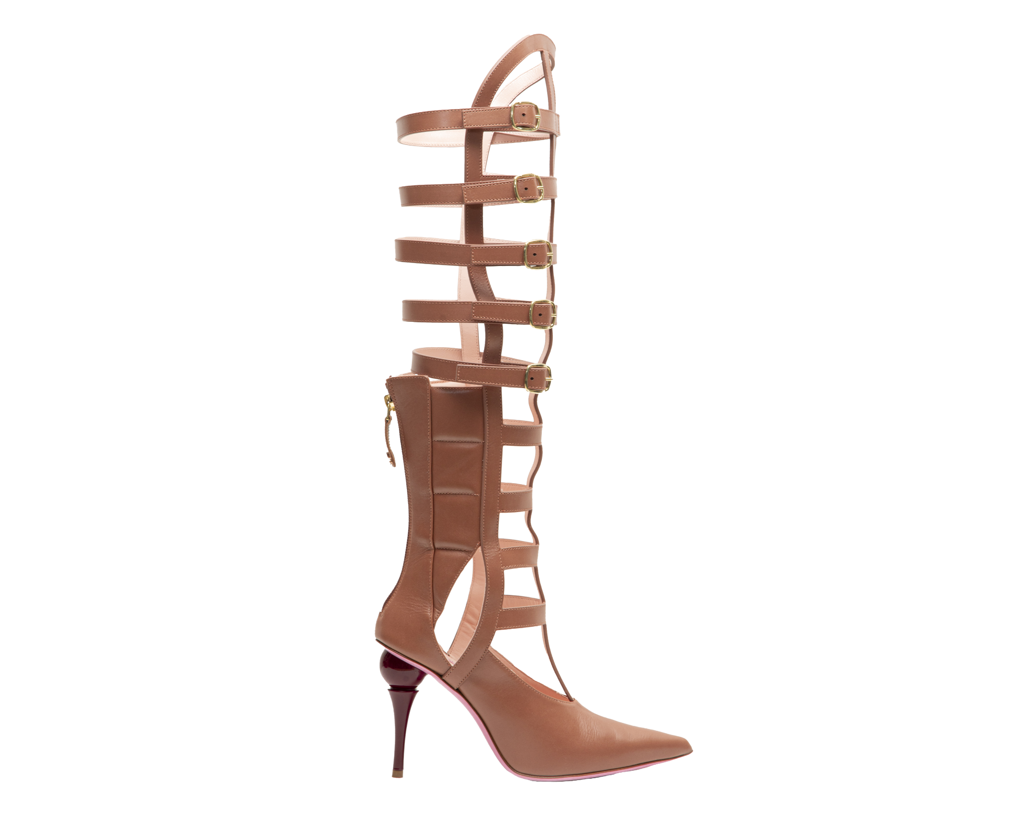 SORAYA Gladiatrix All season Boots – ForeverLuxury Italian, All MADE IN ITALY. Brown with Bordeaux Soraya Heels