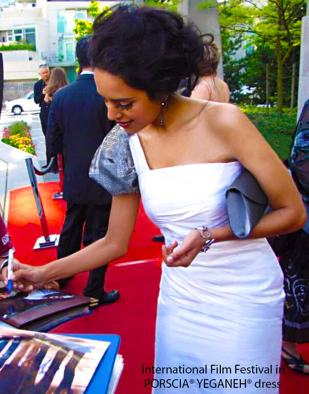 Actress Agam Darshi Wears PORSCIA YEGANEH® at Toronto International Film Festival