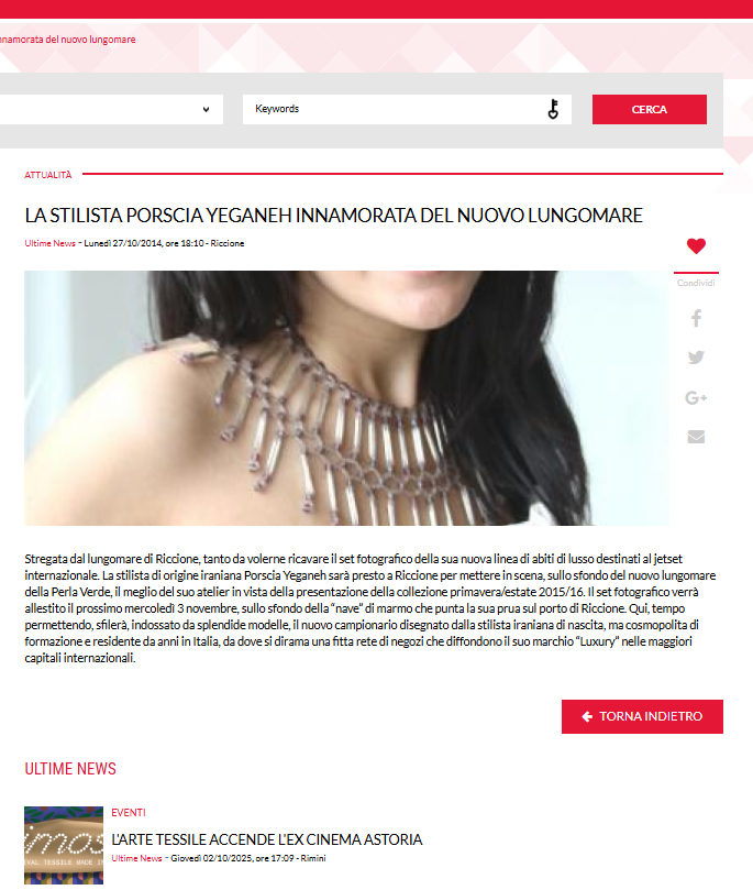 Porscia Yeganeh® innamorata del nuovo lungomare di riccione – rimini.com