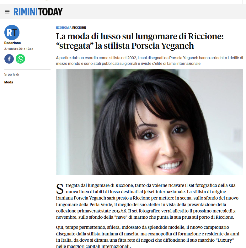 Porscia Yeganeh® innamorata del nuovo lungomare di riccione – riminitoday