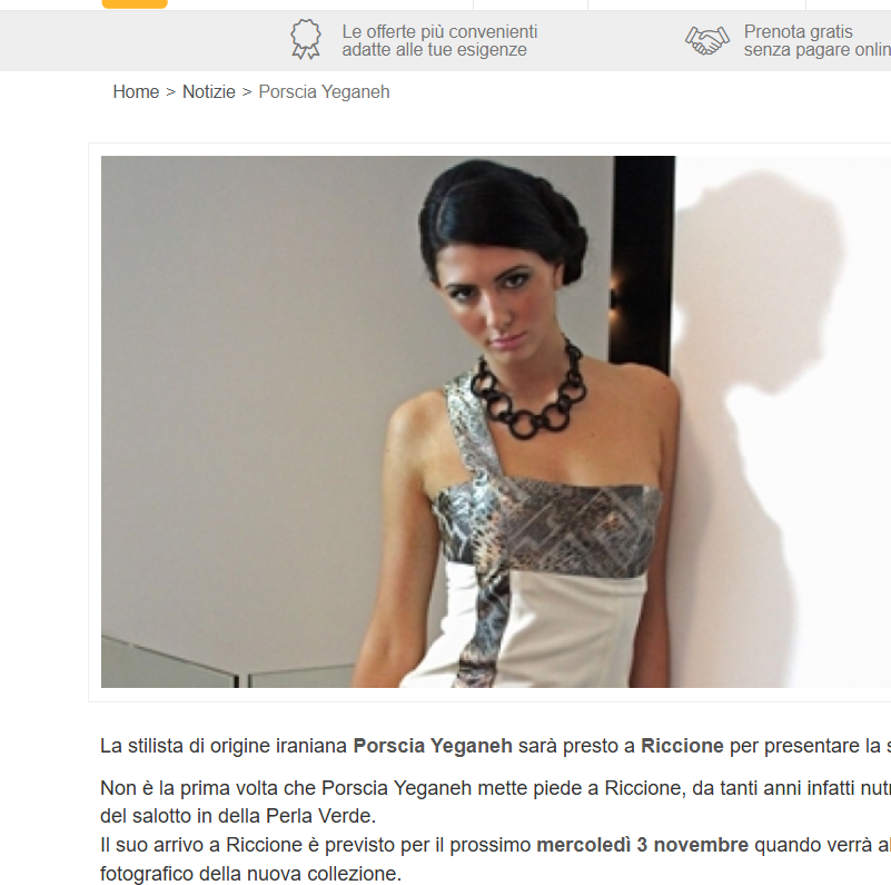 PORSCIA YEGANEH® a Riccione – La Perla Verde diventa il set fotografico della Collezione Primavera–Estate 2015–2016