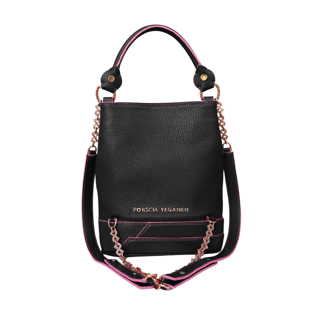 AELIA Multi-look mini backpack 3D in Black grained calf leather