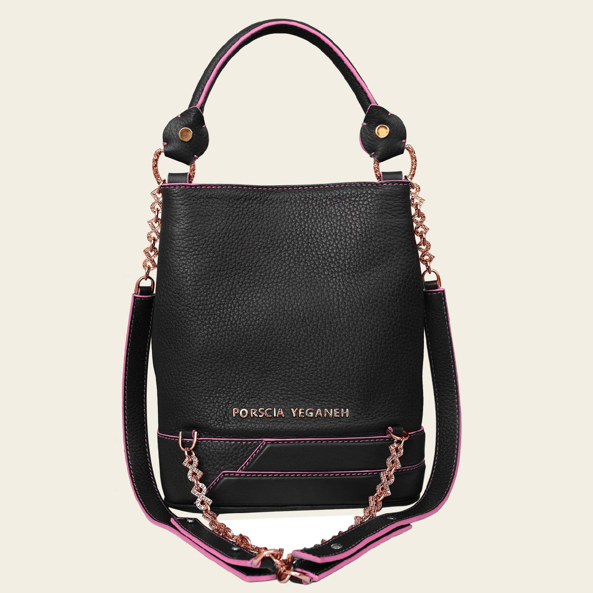 AELIA Multi-look mini backpack 3D in Black grained calf leather