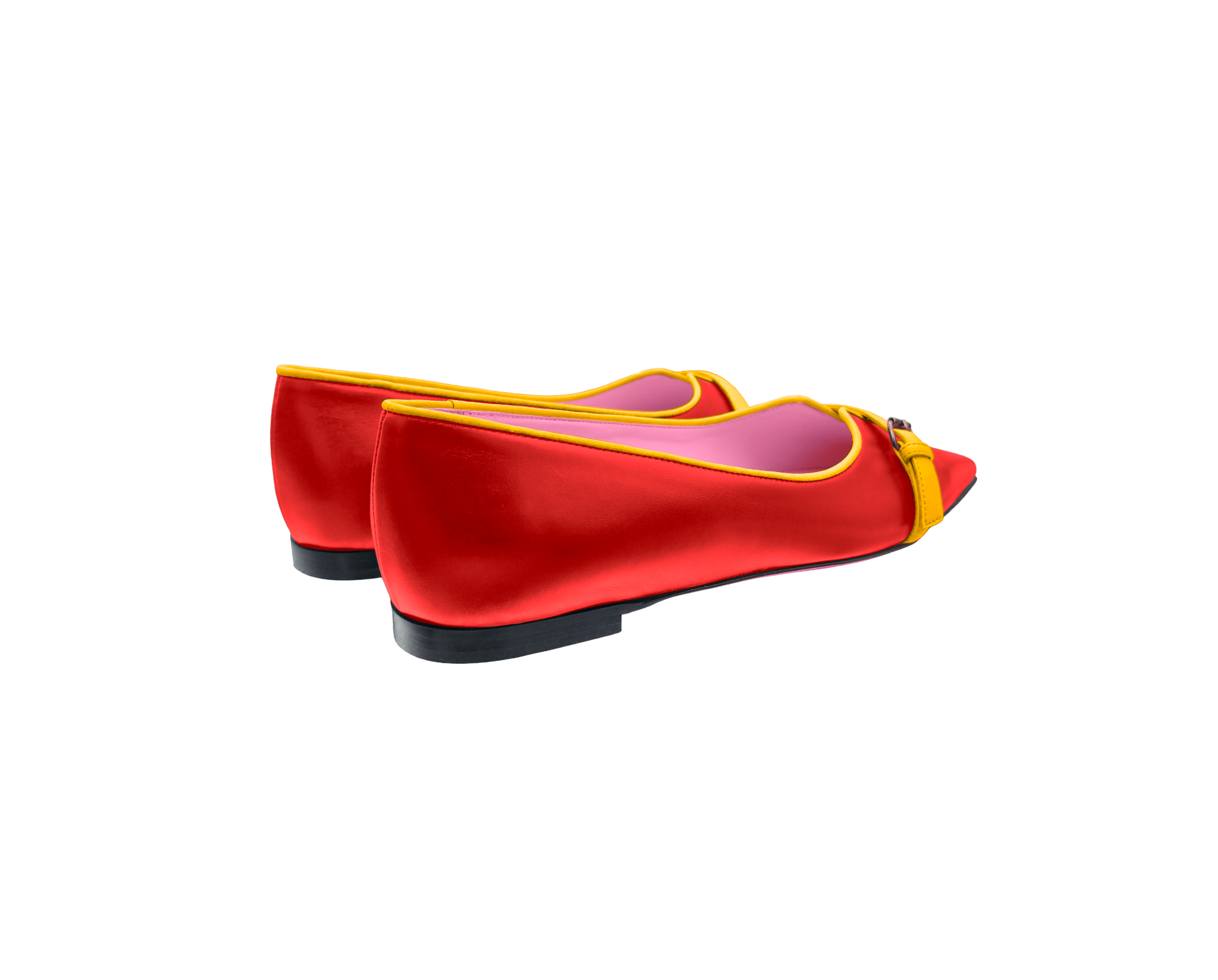 ANAHITA Ballerina – ForeverLuxury Italian ballerina shoes with 3D hardware, All MADE IN ITALY. Brown with lobster red accents