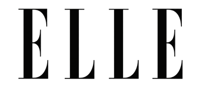 The black ELLE logo in a classic serif typeface, centered on a solid white background.