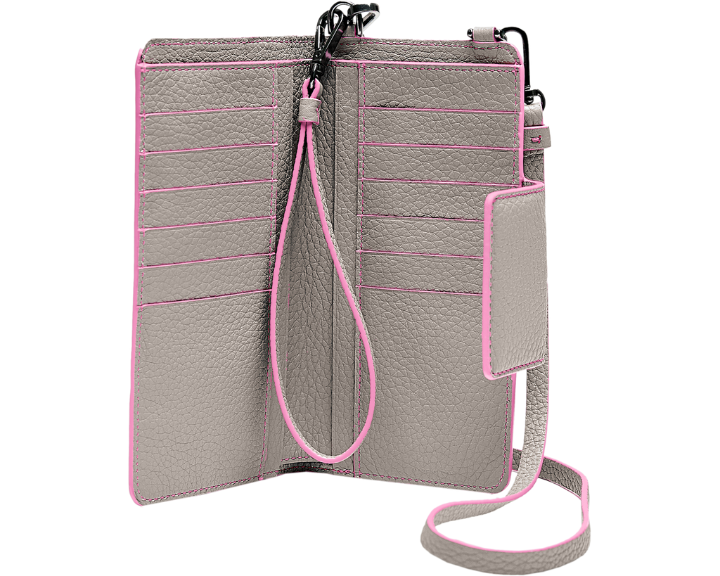 CLAUDIA Mobile/Wallet Crossbody 3D in Black grained calf leather – PORSCIA  YEGANEH®