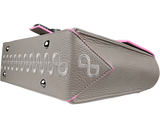 A statement of Forever Luxury creates the embroidered motif at the footer and corner edges of the bag