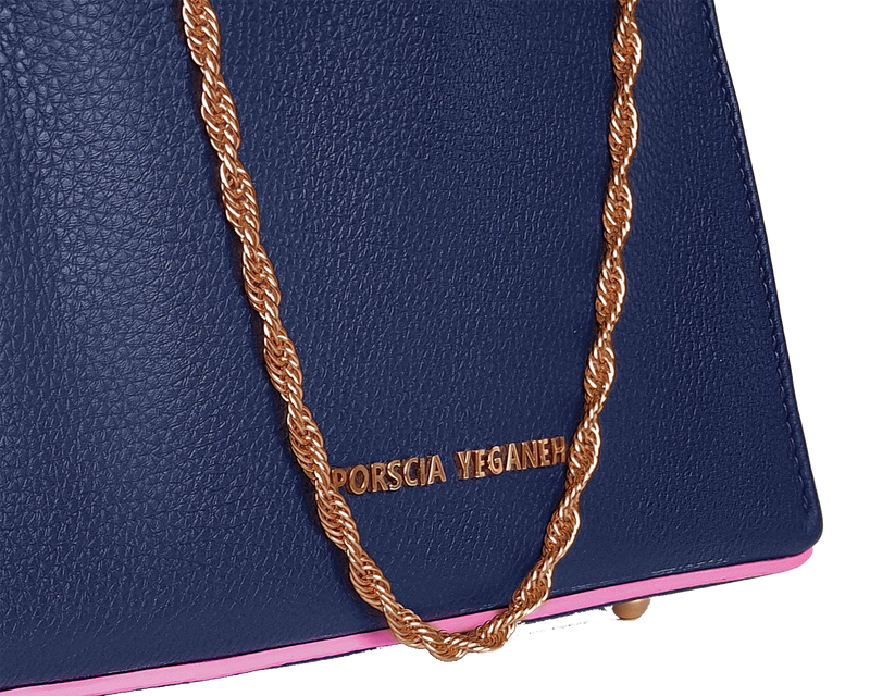 LIVIA Luxury Messenger bag 3D Rose Gold hardware in Navy – PORSCIA