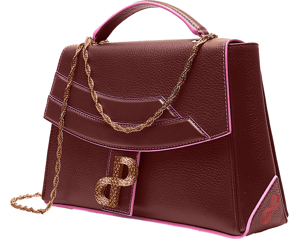 Calf Leather handbag Color Bordeaux