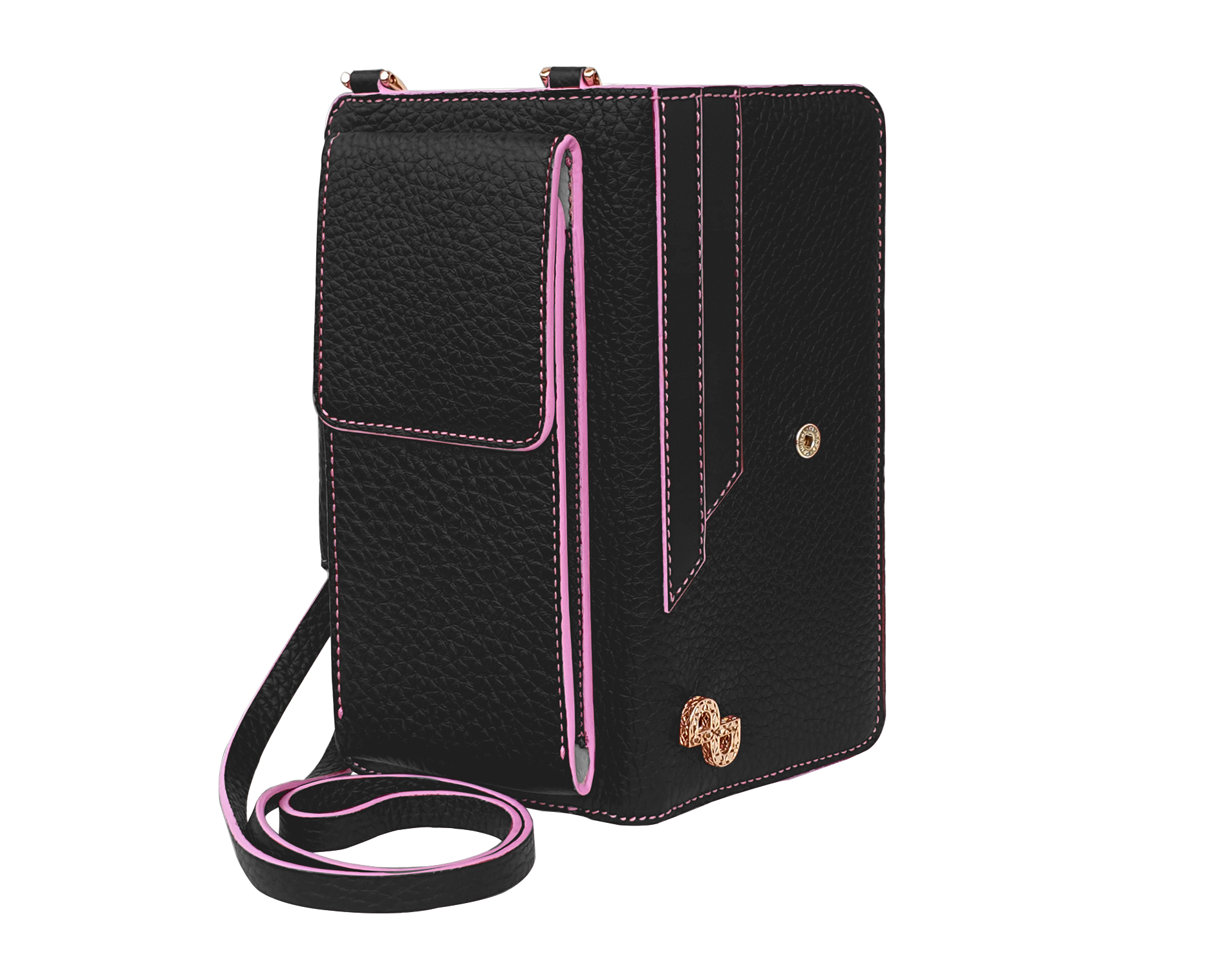 The ClAUDIA crossbosy IN black is an essential luxury piece to carry your mobile or makeup, credit card, cash etc.