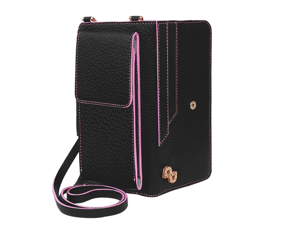The ClAUDIA crossbosy IN black is an essential luxury piece to carry your mobile or makeup, credit card, cash etc.