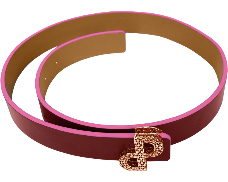 CORNELIA Reversible Belt 3D Rose Gold buckle – PORSCIA YEGANEH®