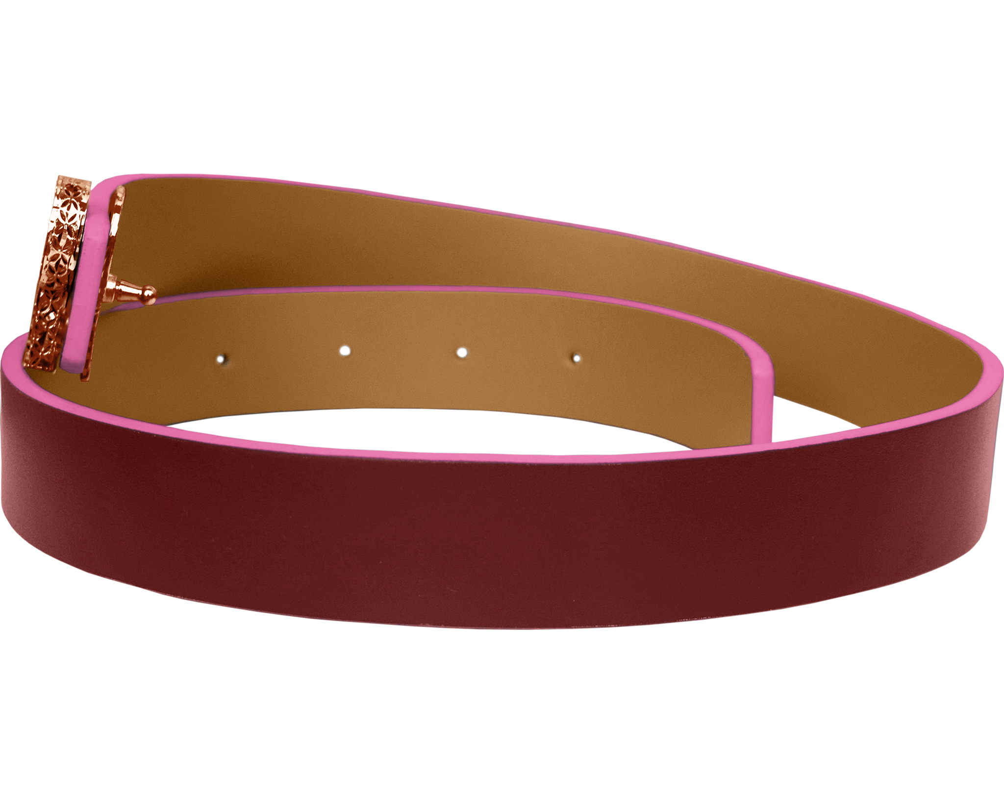 Forever Luxury is unmissed with the CORNELIA reversible belt in Navy/Bordeaux