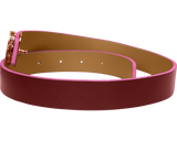 Forever Luxury is unmissed with the CORNELIA reversible belt in Navy/Bordeaux