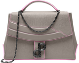 The LIVIA bag in signature Trapeze silhouette in Oyster-All MADE IN ITALY