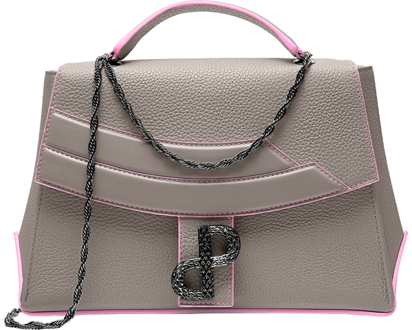 The LIVIA bag in signature Trapeze silhouette in Oyster-All MADE IN ITALY