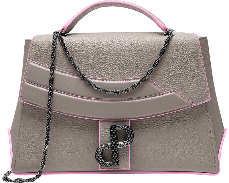 The LIVIA bag in signature Trapeze silhouette in Oyster-All MADE IN ITALY
