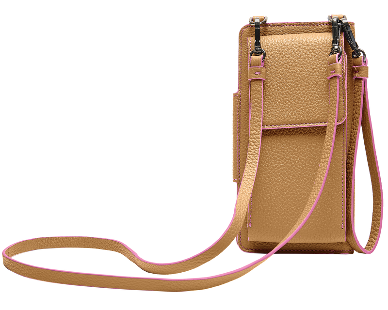 CLAUDIA Mobile/Wallet Crossbody 3D in Black grained calf leather – PORSCIA  YEGANEH®