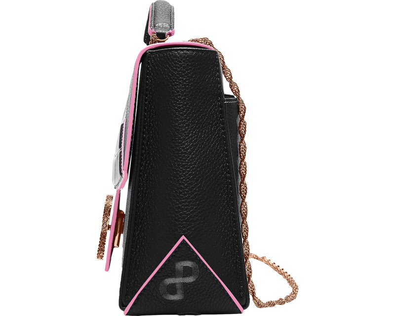 LIVIA Messenger bag 3D in Black grained calf leather - – PORSCIA YEGANEH®